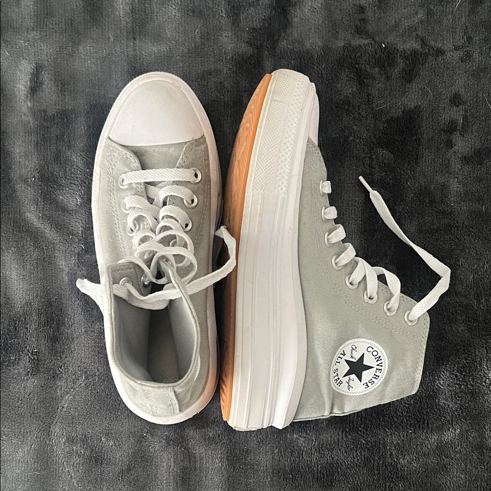 Converse Sage Green/Grey Platform High-Tops